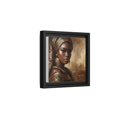 Wall Art Print, Elegant Afrocentric Home Decor, Black Woman Portrait, Unique Gift for Her, Matte Canvas, Framed Art Print for Living Room