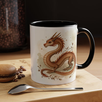 Mythical Dragon Accent Coffee Mug - Perfect for Fantasy Lovers, Gifts for Her, Home Decor, Birthday, and More!