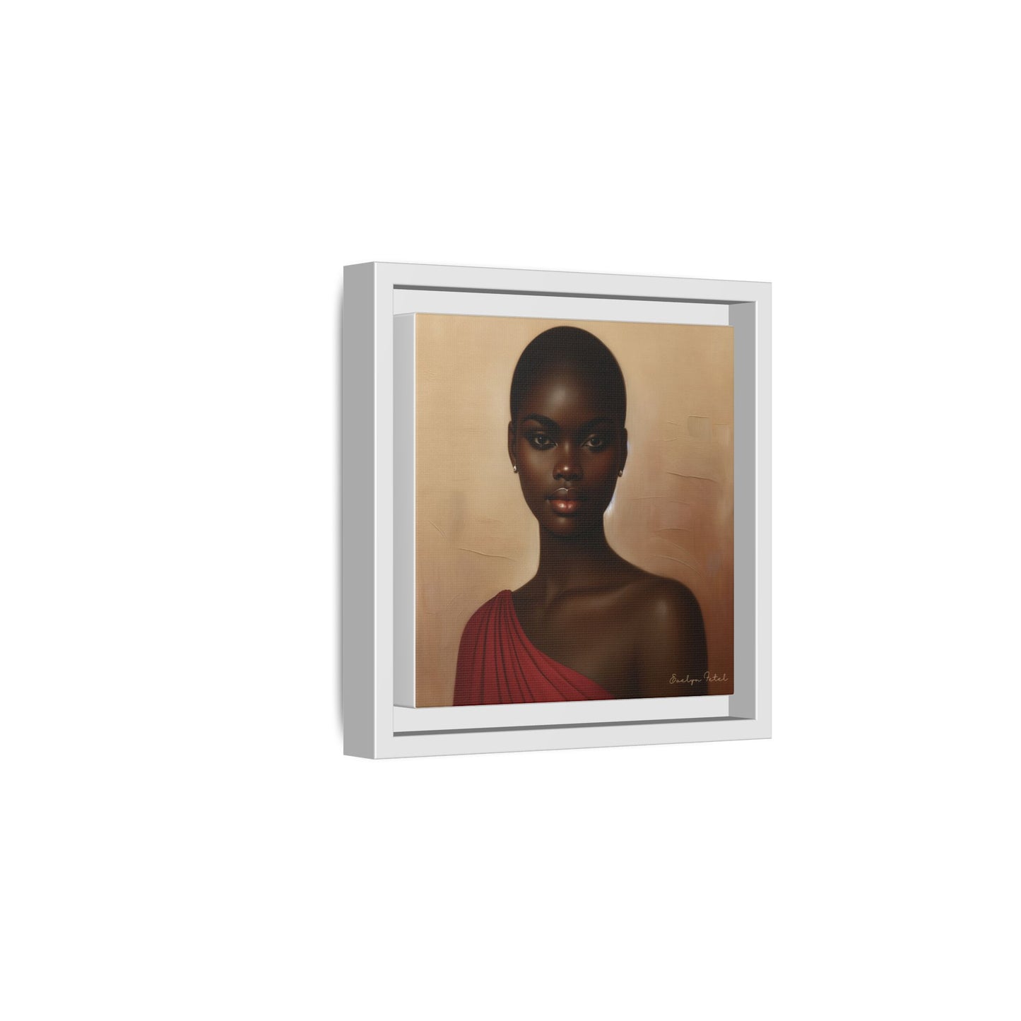 Wall Art, African Woman Portrait Painting, Matte Canvas, Framed, Home Decor, Living Room, Bedroom, Gift Ideas, Mother's Day, Black History