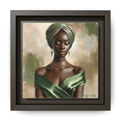 Stunning Framed Canvas Art Print, Elegant Wall Decor, Home Office Artwork, Black Glamour Portrait, Ethnic Style
