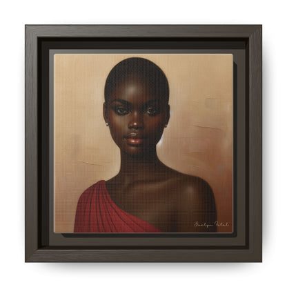Wall Art, African Woman Portrait Painting, Matte Canvas, Framed, Home Decor, Living Room, Bedroom, Gift Ideas, Mother's Day, Black History