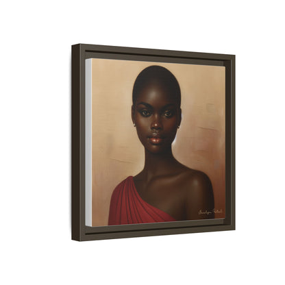 Wall Art, African Woman Portrait Painting, Matte Canvas, Framed, Home Decor, Living Room, Bedroom, Gift Ideas, Mother's Day, Black History
