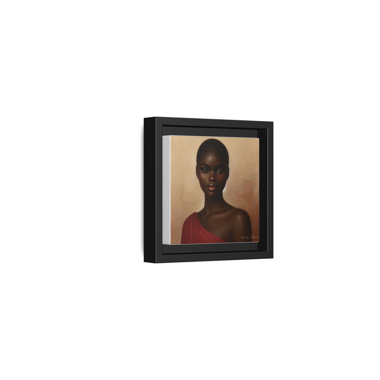Wall Art, African Woman Portrait Painting, Matte Canvas, Framed, Home Decor, Living Room, Bedroom, Gift Ideas, Mother's Day, Black History