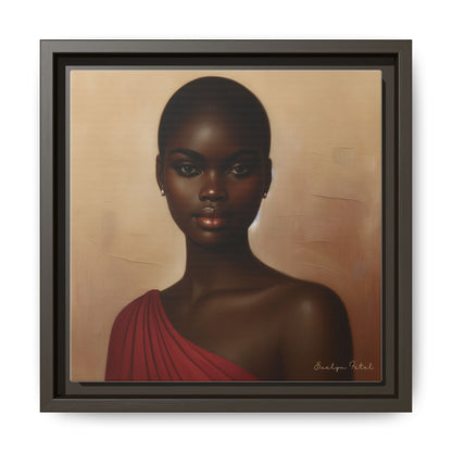 Wall Art, African Woman Portrait Painting, Matte Canvas, Framed, Home Decor, Living Room, Bedroom, Gift Ideas, Mother's Day, Black History