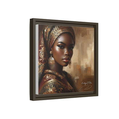 Wall Art Print, Elegant Afrocentric Home Decor, Black Woman Portrait, Unique Gift for Her, Matte Canvas, Framed Art Print for Living Room