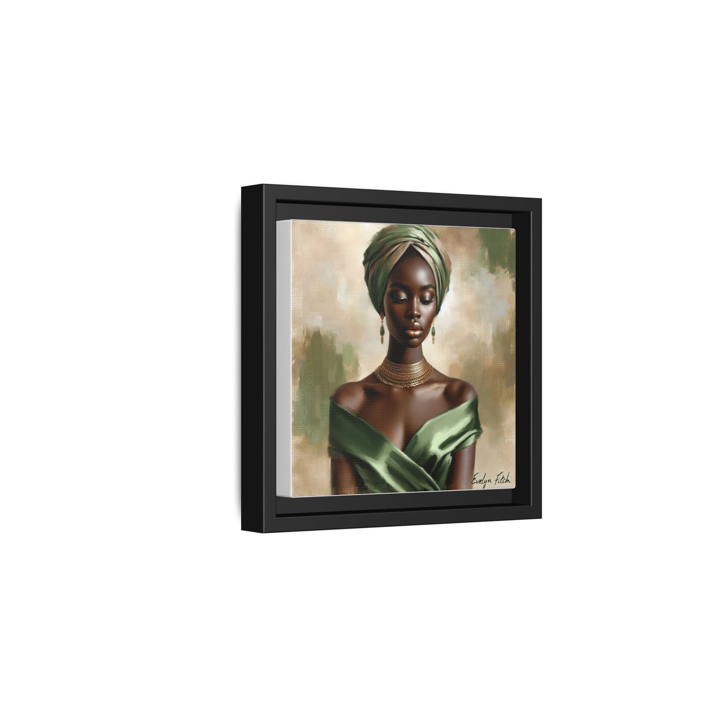 Stunning Framed Canvas Art Print, Elegant Wall Decor, Home Office Artwork, Black Glamour Portrait, Ethnic Style