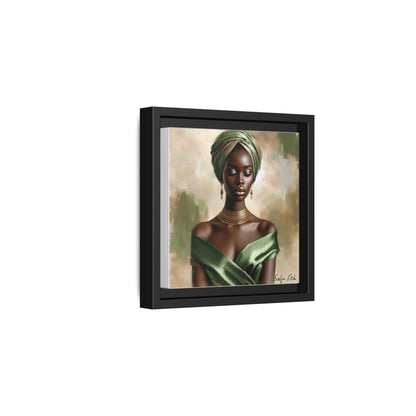 Stunning Framed Canvas Art Print, Elegant Wall Decor, Home Office Artwork, Black Glamour Portrait, Ethnic Style