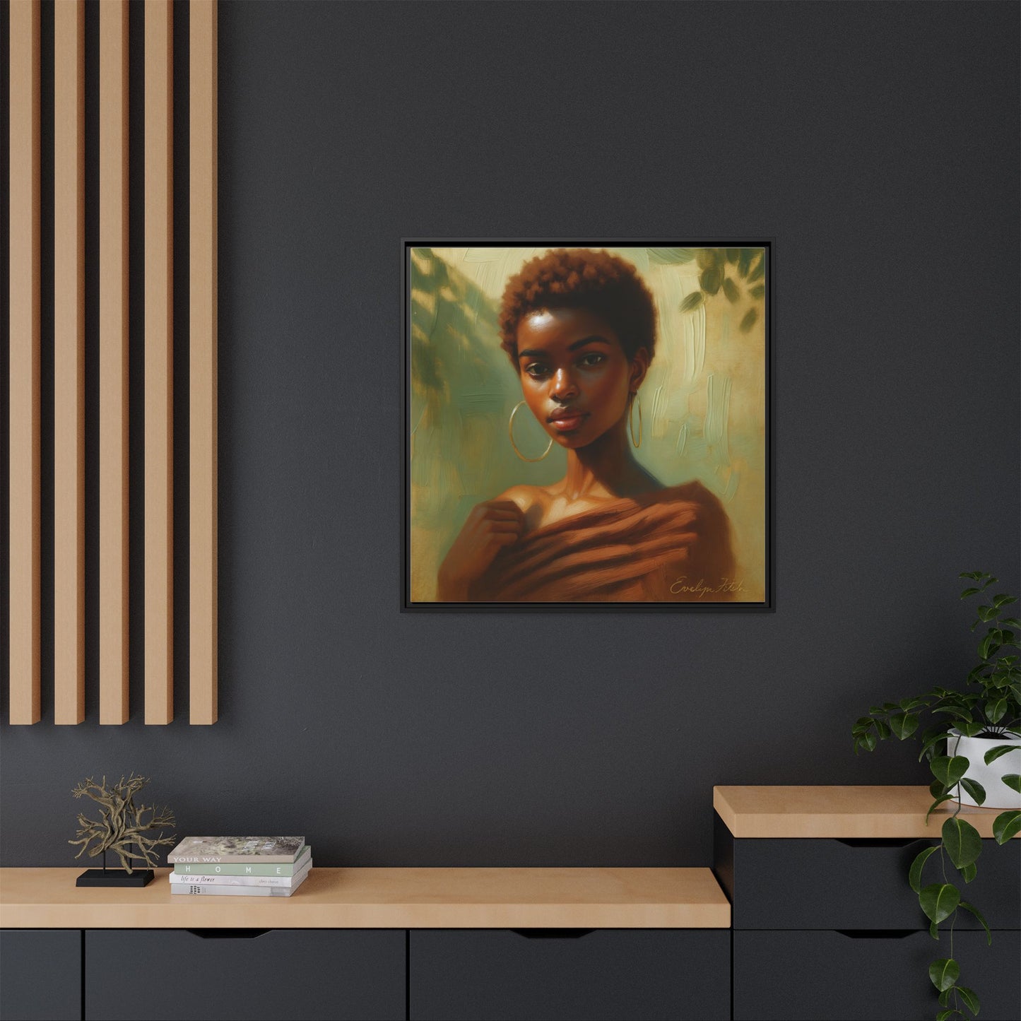 Framed Wall Art, Ethereal Portrait of a Woman, Home Decor, Gift for Her, Modern Artwork, Minimalist