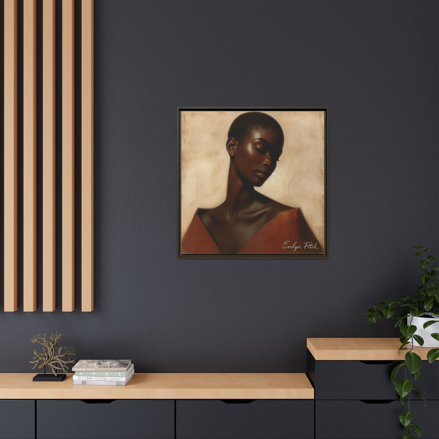 Elegant Framed Art Print, Home Decor, African American Art, Wall Art, Gift for Her, Modern Decor