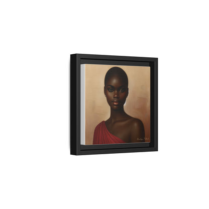 Wall Art, African Woman Portrait Painting, Matte Canvas, Framed, Home Decor, Living Room, Bedroom, Gift Ideas, Mother's Day, Black History
