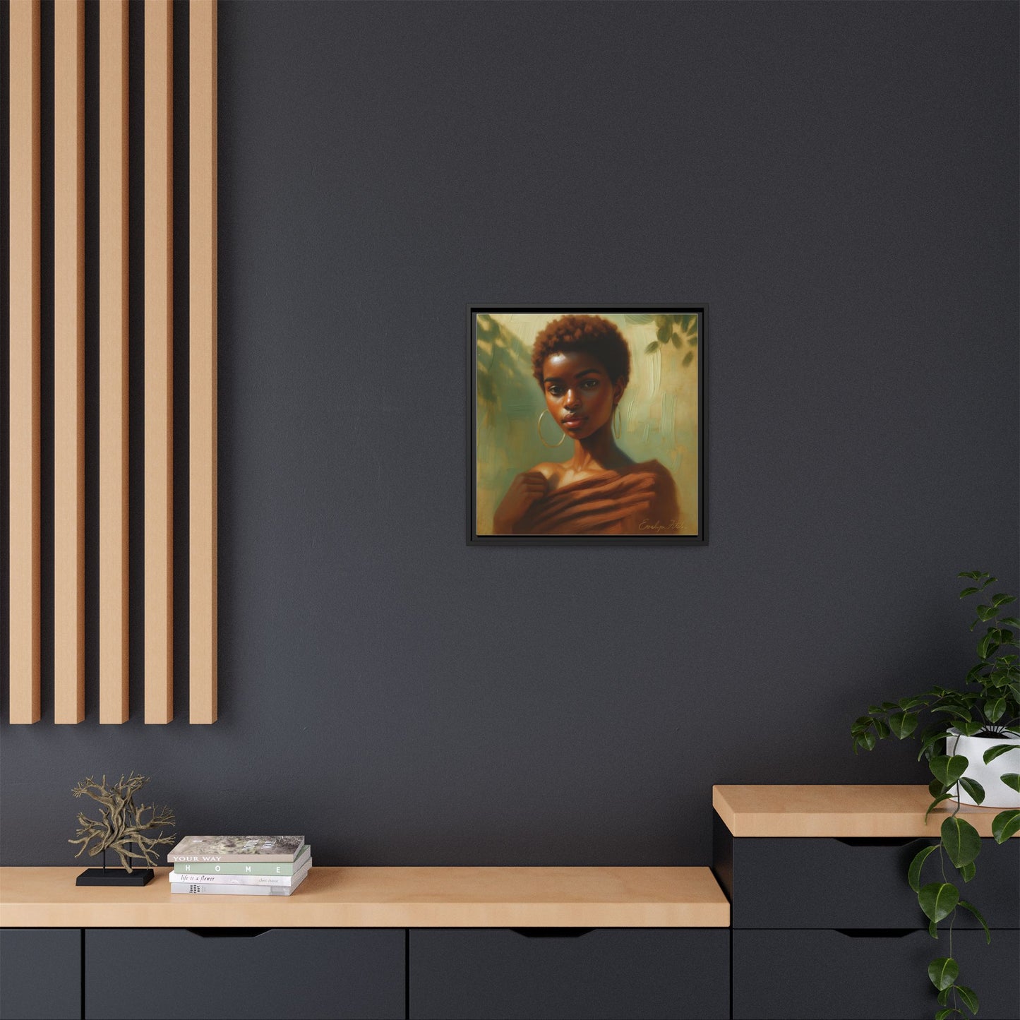 Framed Wall Art, Ethereal Portrait of a Woman, Home Decor, Gift for Her, Modern Artwork, Minimalist