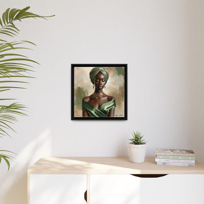 Stunning Framed Canvas Art Print, Elegant Wall Decor, Home Office Artwork, Black Glamour Portrait, Ethnic Style