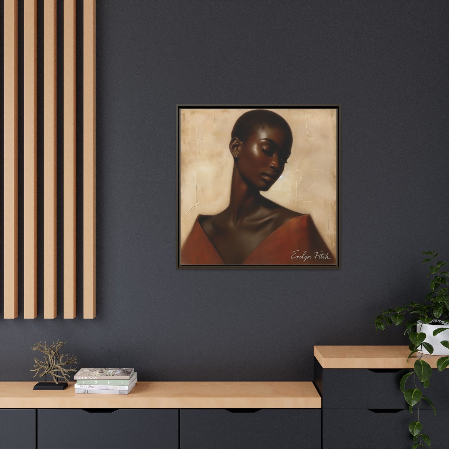 Elegant Framed Art Print, Home Decor, African American Art, Wall Art, Gift for Her, Modern Decor