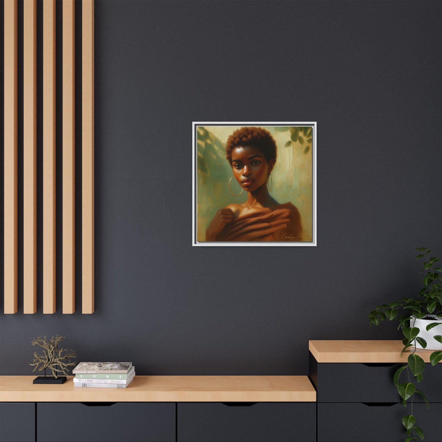 Framed Wall Art, Ethereal Portrait of a Woman, Home Decor, Gift for Her, Modern Artwork, Minimalist