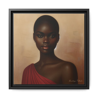 Wall Art, African Woman Portrait Painting, Matte Canvas, Framed, Home Decor, Living Room, Bedroom, Gift Ideas, Mother's Day, Black History
