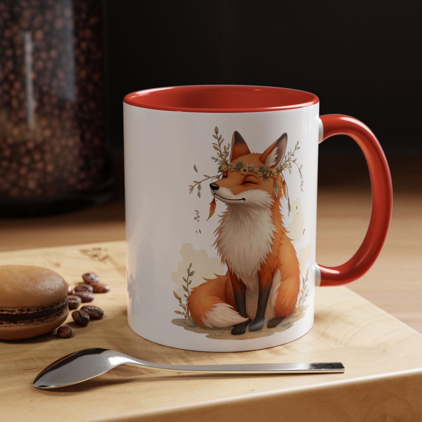 Whimsical Fox Accent Coffee Mug | Perfect for Animal Lovers, Fall Decor, Gift for Her, Nature Enthusiasts, Home Office