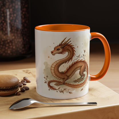 Mythical Dragon Accent Coffee Mug - Perfect for Fantasy Lovers, Gifts for Her, Home Decor, Birthday, and More!