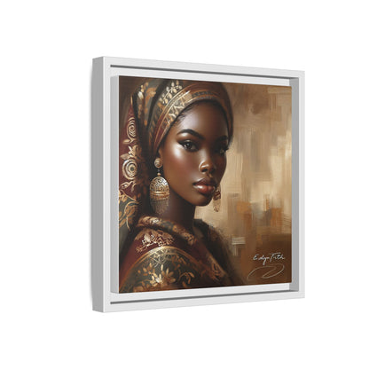 Wall Art Print, Elegant Afrocentric Home Decor, Black Woman Portrait, Unique Gift for Her, Matte Canvas, Framed Art Print for Living Room