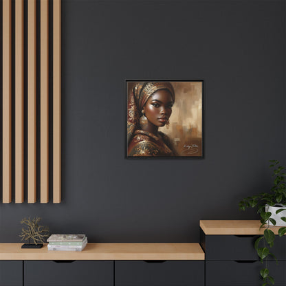 Wall Art Print, Elegant Afrocentric Home Decor, Black Woman Portrait, Unique Gift for Her, Matte Canvas, Framed Art Print for Living Room