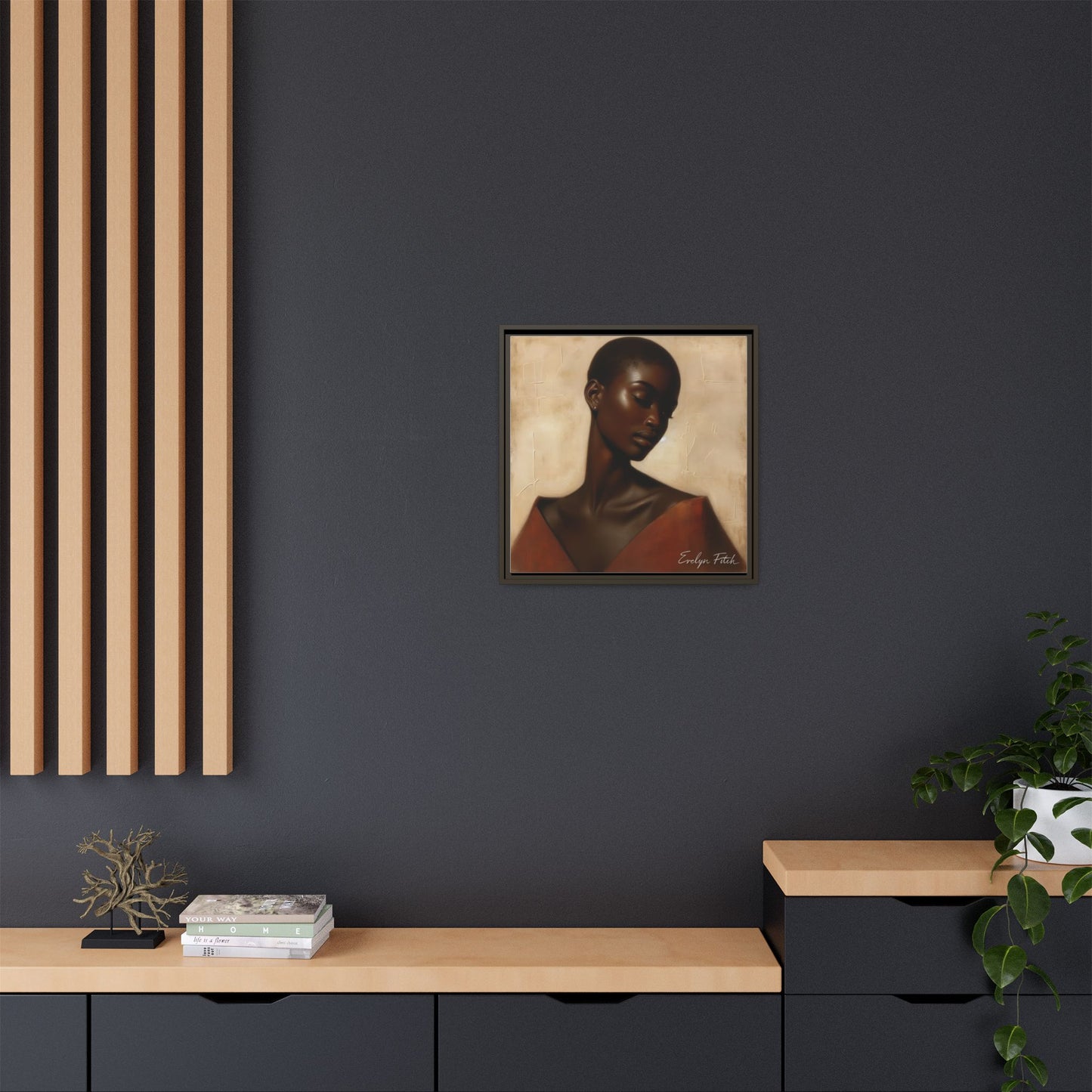 Elegant Framed Art Print, Home Decor, African American Art, Wall Art, Gift for Her, Modern Decor