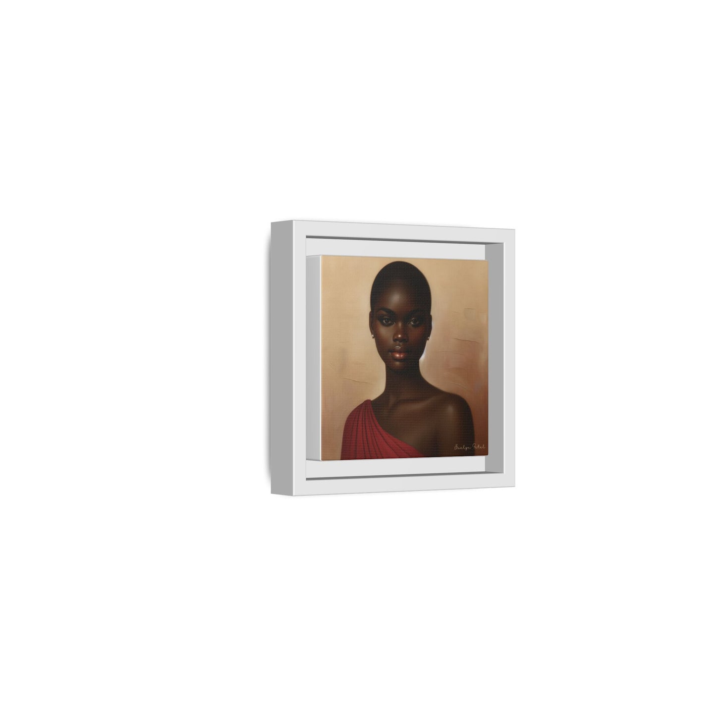 Wall Art, African Woman Portrait Painting, Matte Canvas, Framed, Home Decor, Living Room, Bedroom, Gift Ideas, Mother's Day, Black History