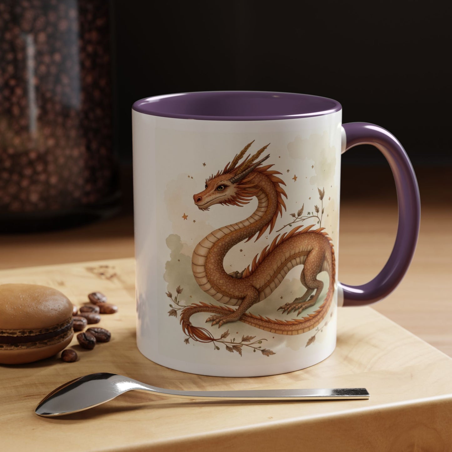 Mythical Dragon Accent Coffee Mug - Perfect for Fantasy Lovers, Gifts for Her, Home Decor, Birthday, and More!