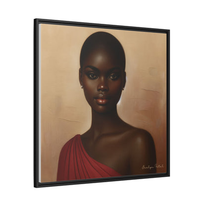 Wall Art, African Woman Portrait Painting, Matte Canvas, Framed, Home Decor, Living Room, Bedroom, Gift Ideas, Mother's Day, Black History