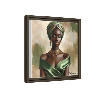 Stunning Framed Canvas Art Print, Elegant Wall Decor, Home Office Artwork, Black Glamour Portrait, Ethnic Style