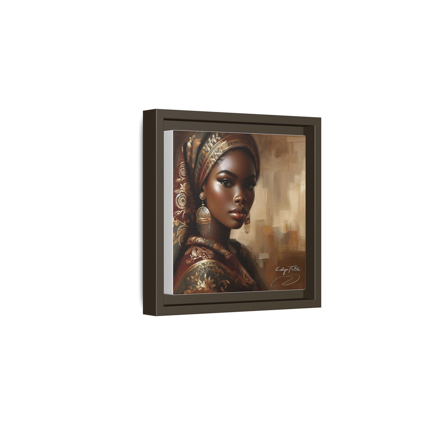 Wall Art Print, Elegant Afrocentric Home Decor, Black Woman Portrait, Unique Gift for Her, Matte Canvas, Framed Art Print for Living Room