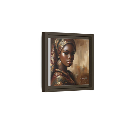 Wall Art Print, Elegant Afrocentric Home Decor, Black Woman Portrait, Unique Gift for Her, Matte Canvas, Framed Art Print for Living Room