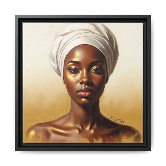 Canvas Art Print, Elegant Wall Decor & Gift for Art Lovers, Multi-color African Portrait, Matte Framed Picture, Home Wall Decoration, Unique