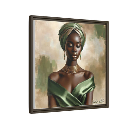 Stunning Framed Canvas Art Print, Elegant Wall Decor, Home Office Artwork, Black Glamour Portrait, Ethnic Style