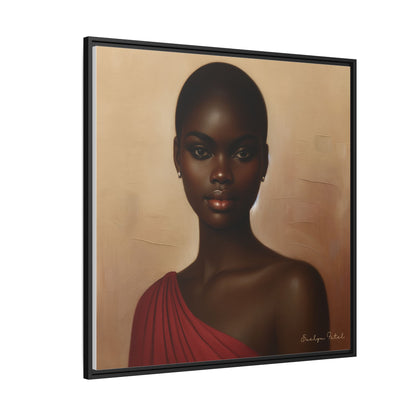 Wall Art, African Woman Portrait Painting, Matte Canvas, Framed, Home Decor, Living Room, Bedroom, Gift Ideas, Mother's Day, Black History