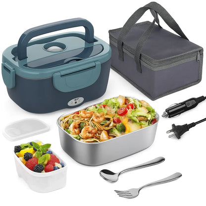 12V /24V /110V Stainless Steel Electric Heating Lunch Box for Home Car Office School