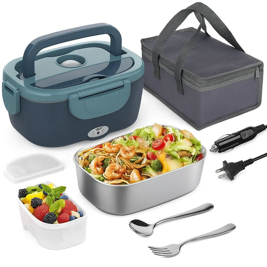 12V /24V /110V Stainless Steel Electric Heating Lunch Box for Home Car Office School