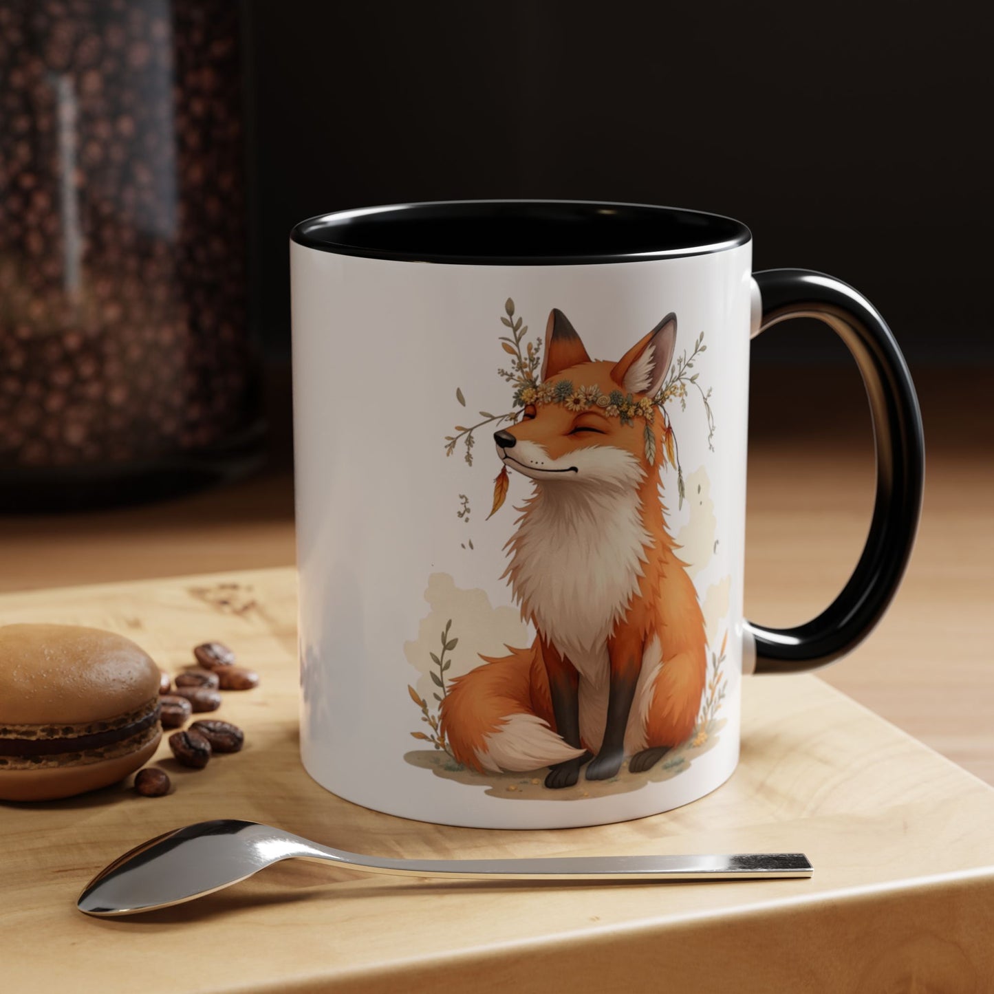 Whimsical Fox Accent Coffee Mug | Perfect for Animal Lovers, Fall Decor, Gift for Her, Nature Enthusiasts, Home Office