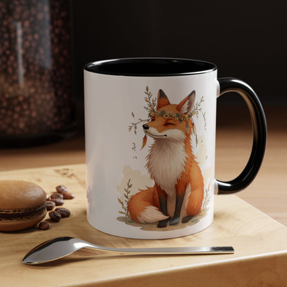 Whimsical Fox Accent Coffee Mug | Perfect for Animal Lovers, Fall Decor, Gift for Her, Nature Enthusiasts, Home Office