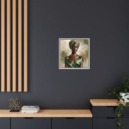 Stunning Framed Canvas Art Print, Elegant Wall Decor, Home Office Artwork, Black Glamour Portrait, Ethnic Style