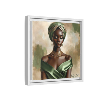 Stunning Framed Canvas Art Print, Elegant Wall Decor, Home Office Artwork, Black Glamour Portrait, Ethnic Style