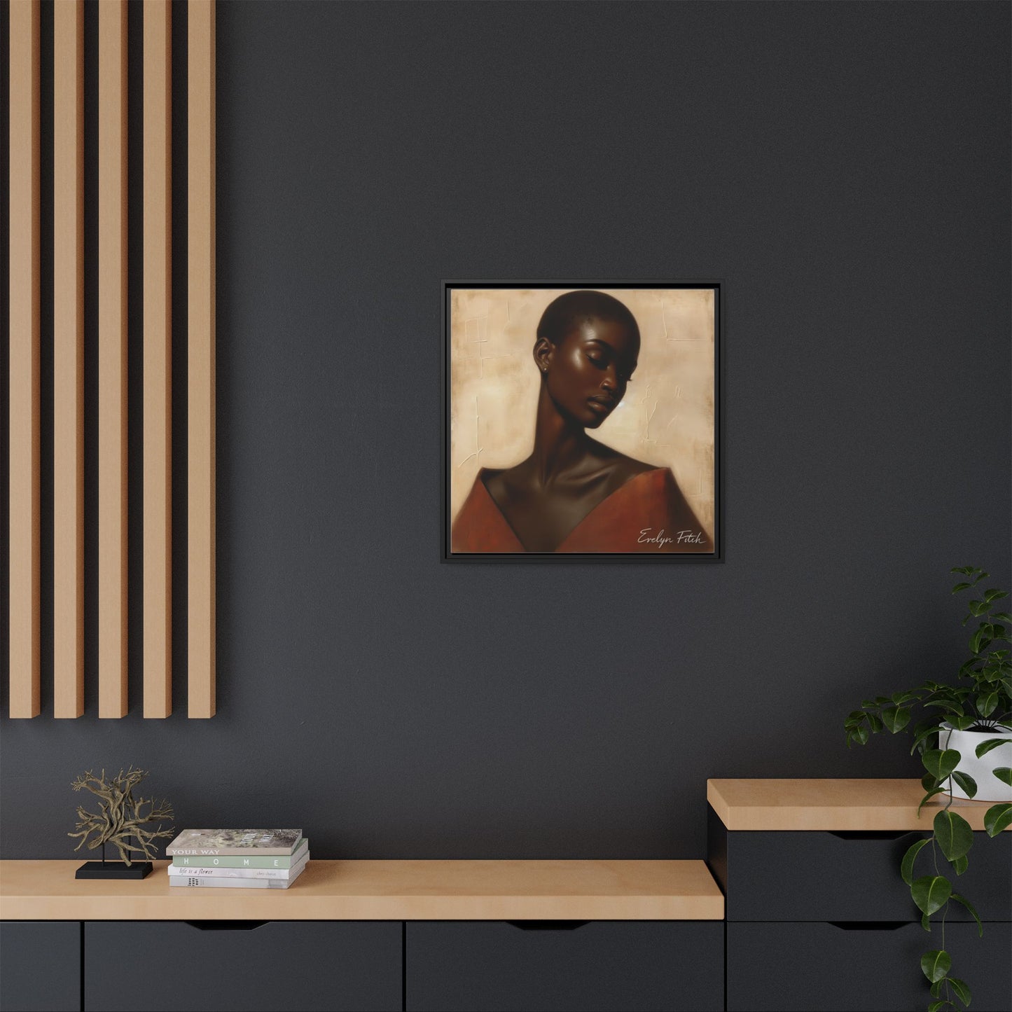 Elegant Framed Art Print, Home Decor, African American Art, Wall Art, Gift for Her, Modern Decor