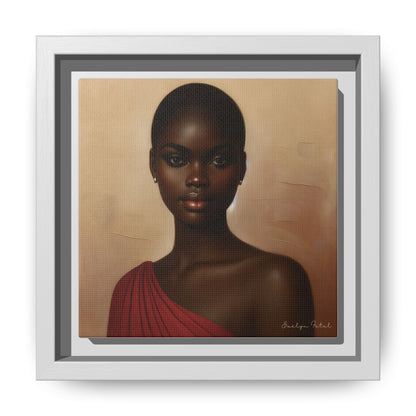 Wall Art, African Woman Portrait Painting, Matte Canvas, Framed, Home Decor, Living Room, Bedroom, Gift Ideas, Mother's Day, Black History