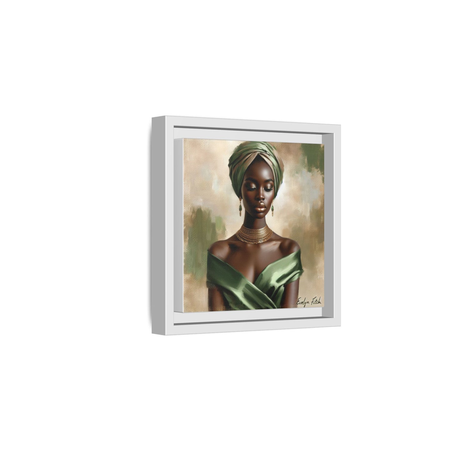 Stunning Framed Canvas Art Print, Elegant Wall Decor, Home Office Artwork, Black Glamour Portrait, Ethnic Style