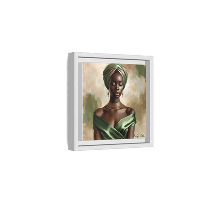 Stunning Framed Canvas Art Print, Elegant Wall Decor, Home Office Artwork, Black Glamour Portrait, Ethnic Style