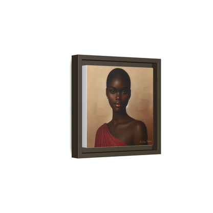 Wall Art, African Woman Portrait Painting, Matte Canvas, Framed, Home Decor, Living Room, Bedroom, Gift Ideas, Mother's Day, Black History