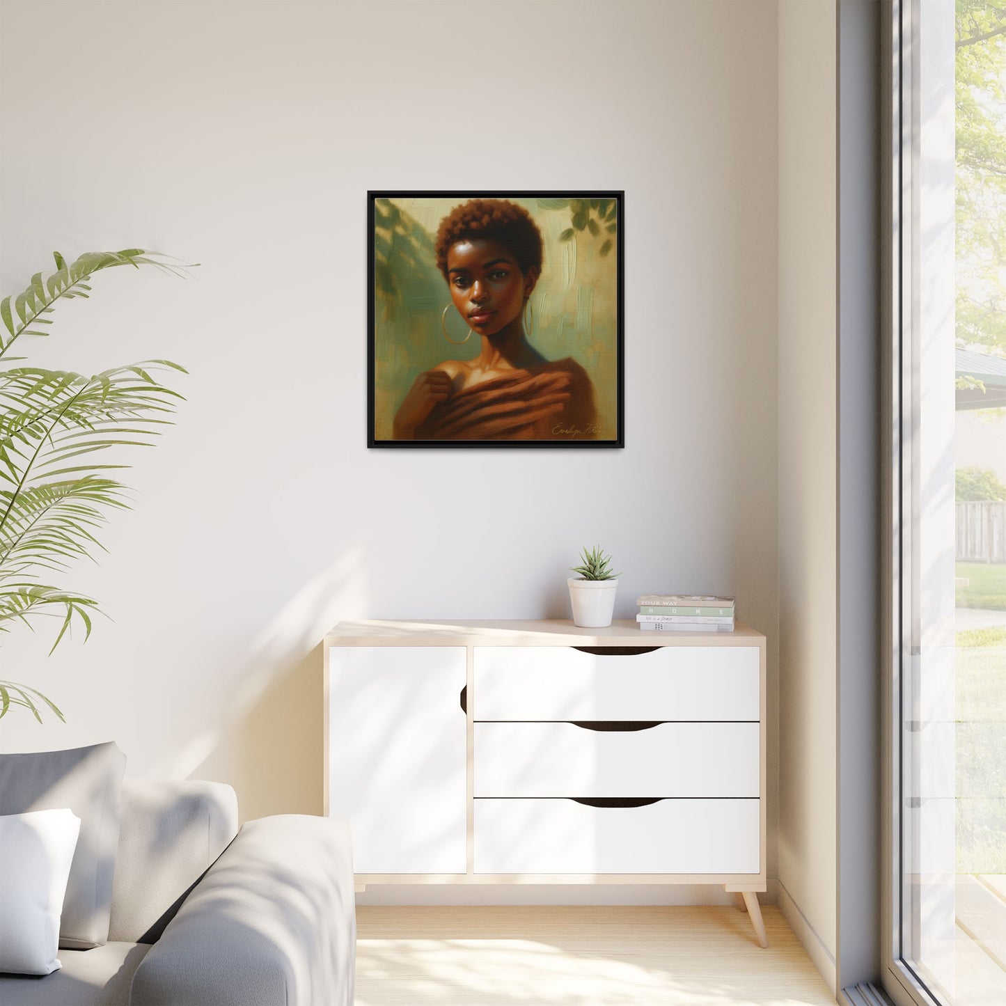 Framed Wall Art, Ethereal Portrait of a Woman, Home Decor, Gift for Her, Modern Artwork, Minimalist