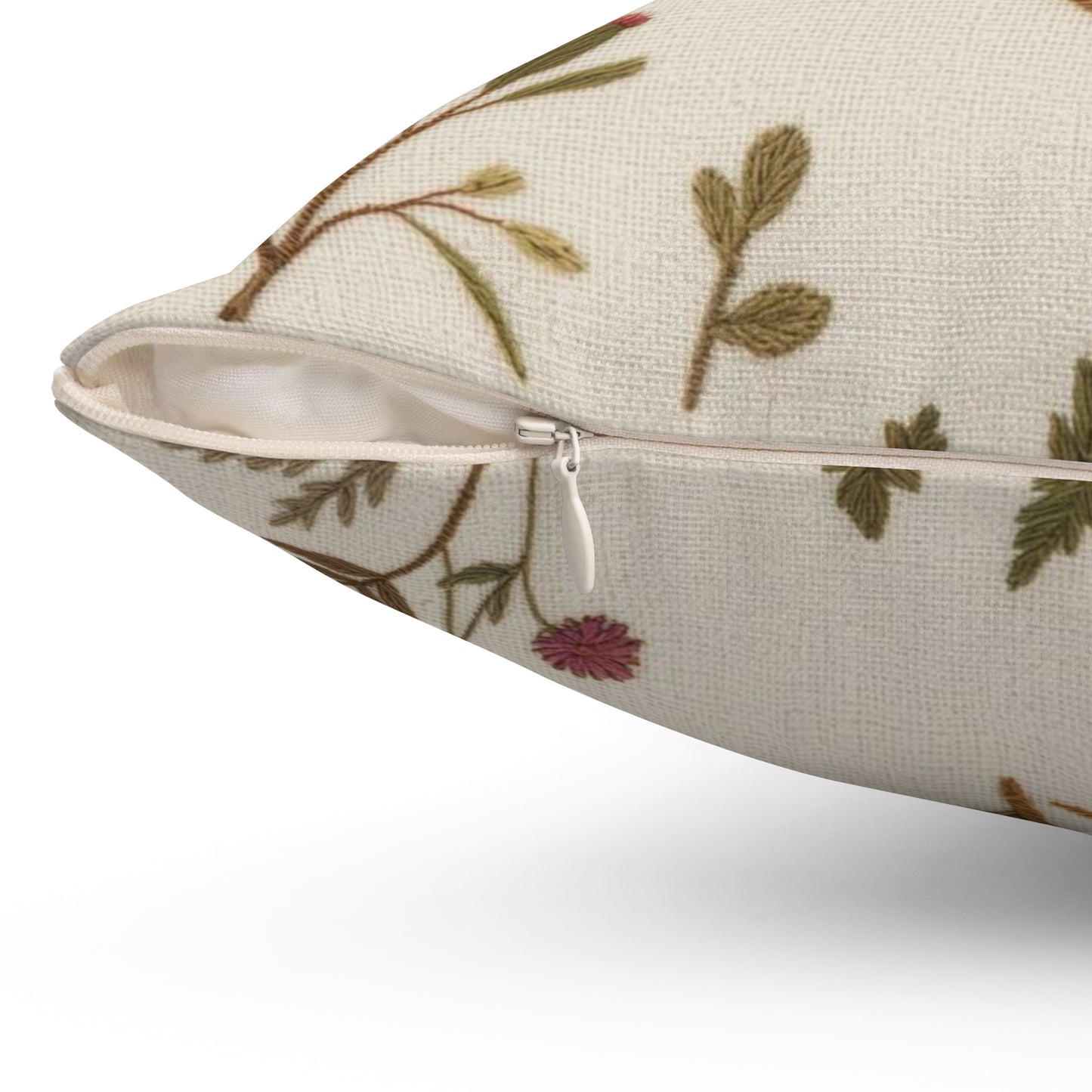 Floral Throw Pillow, Eco-Friendly Home Decor, Boho Cushion, Nature-Inspired Accent, Gift for Gardeners, Cozy Living Room Decor