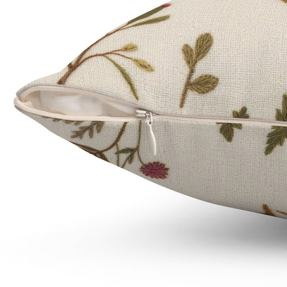 Floral Throw Pillow, Eco-Friendly Home Decor, Boho Cushion, Nature-Inspired Accent, Gift for Gardeners, Cozy Living Room Decor