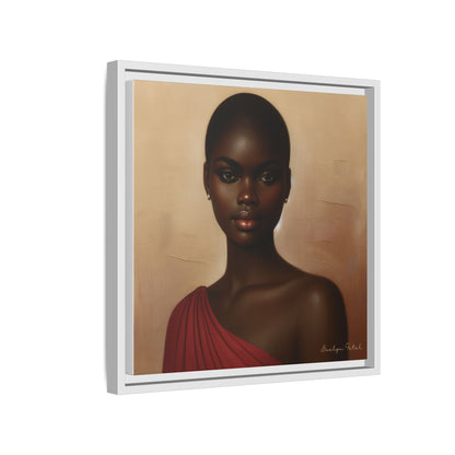 Wall Art, African Woman Portrait Painting, Matte Canvas, Framed, Home Decor, Living Room, Bedroom, Gift Ideas, Mother's Day, Black History