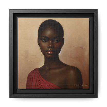 Wall Art, African Woman Portrait Painting, Matte Canvas, Framed, Home Decor, Living Room, Bedroom, Gift Ideas, Mother's Day, Black History