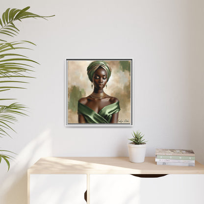 Stunning Framed Canvas Art Print, Elegant Wall Decor, Home Office Artwork, Black Glamour Portrait, Ethnic Style